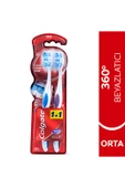 2 ADET Colgate Diş Fırçası 360 Optik Beyaz Beyazlatıcı Orta 1+1 - 1