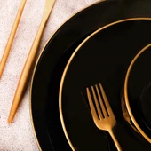 Keramika Ege Siyah Gold Yemek Takımı 24 Parça 6 Kişilik - 8