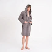 Karaca Home Berlin K. Gri Relax Hooeded %100 Pamuk Bornoz XS/S thumbnail 1