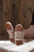 Kışlık Kaymaz Deri Taban Ev Patiği Ptk-kw Sütlü Kahve Baskılı 36-38 thumbnail 5