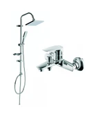 Creavit SH630 Tepe Duş Sistemi Kendinden Temizleyicili (Kare) ve SO2500 Solo Banyo Bataryası Krom thumbnail 1