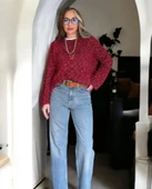 Deep Rock Kırmızı Renk Geçişli Kazak Standart Beden thumbnail 1