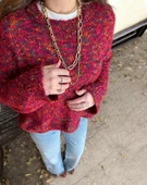 Deep Rock Kırmızı Renk Geçişli Kazak Standart Beden thumbnail 3