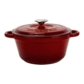 Lava Döküm Yuvarlak Tencere Döküm Demir Kapak New Heritage Serisi Çap(Ø)26cm.-Bordo thumbnail 1