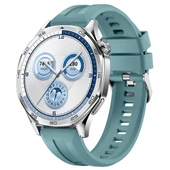 Sneezy Huawei Watch GT5 46mm İle Uyumlu Spor Silikon Metal Tokalı Soft Saat Kordonu  Mavi thumbnail 1