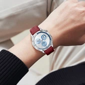 Sneezy Huawei Watch GT5 46mm İle Uyumlu Spor Silikon Metal Tokalı Soft Saat Kordonu  Mürdüm thumbnail 6