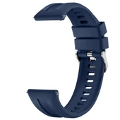 Sneezy Huawei Watch GT5 46mm İle Uyumlu Spor Silikon Metal Tokalı Soft Saat Kordonu  Lacivert thumbnail 3