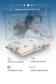 Müslin kumaşlı ortopedik çocuk yastığı,Visco parçacıklı pamuk kılıflı  40*60 *1100 gr(bulut) thumbnail 5