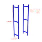 2 ADET DEPO RAFI HAFİF RACK AYAK   Mavi 50x200 cm 1.50 mm thumbnail 1