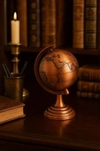 Ofisinize Masaüstü Dekorasyonu Bronz Metal Dünya Küresi Masaüstü Süs Ofis ve Ev Dekoru için 13x9 cm thumbnail 2