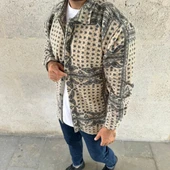 Erkek Polar Fermuarlı Sweatshirt – Kapüşonsuz, Cepli, Yumuşak Dokulu, Oversize Rahat Kalıp, Kışlık Sıcak Tutan Fermuarlı thumbnail 3