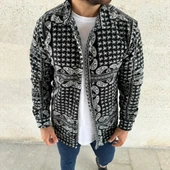 Erkek Polar Fermuarlı Sweatshirt – Kapüşonsuz, Cepli, Yumuşak Dokulu, Oversize Rahat Kalıp, Kışlık Sıcak Tutan Fermuarlı thumbnail 2