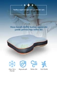 2 Adet Aloe Vera kumaşlı horlama azaltıcı-önleyici yastık,ortopedik cilt dostu Visco parçacıklı yastık thumbnail 5