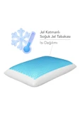 2 Adet Terletmeyen Visco ortopedik yastık,serinleten jelli yastık çift yönlü 60x40-15 cm thumbnail 4