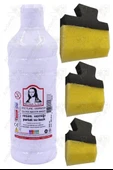 Resim Verniği 500 ml Su Bazlı 1 Adet ve Yassı Patpat Sünger Fırça Seti 3 lü 1 Paket Resim Parlatıcı Vernik Hobi Sanat - 1
