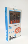 XClass K302 3 IN 1 Üçü Birarada Led Işıklı 5V /3,4A Hızlı Şarj ve Data Kablosu thumbnail 1