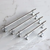 Mobilya Çekmece Mutfak Dolabı Dolap Kulpları Kulbu Krom Düz Metal Kulp Kulpu 128 mm thumbnail 3