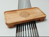 22x11 Cm Ayaklı Dikdörtgen Ahşap, Motif Desenli, Yağdanlık, Şişe, Mutfak Altlığı Ve Düzenleyici - 1