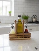 Ahşap Doğal 3Lü 2+1 Set Yağdanlık ve Sosluk Takımı(SET)(KİRAZ) Ahşap Rengi 5 SET thumbnail 1