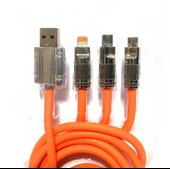 XClass K302 3 IN 1 Üçü Birarada Led Işıklı 5V /3,4A Hızlı Şarj ve Data Kablosu thumbnail 2