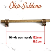 Mobilya Mutfak Çekmece Dolap Kulpu Kulbu Kulpları Eskitme Antik Sarı Metal 192 mm-19.2 cm thumbnail 3
