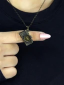 Doğal Taş Sitrin Doğal Taşlı Fotograf Makinesi Modelli Antik Kadın Kolye euk42s thumbnail 1