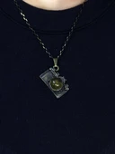 Doğal Taş Sitrin Doğal Taşlı Fotograf Makinesi Modelli Antik Kadın Kolye euk42s thumbnail 2