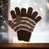 Kışlık Erkek Çocuk Eldiveni Kahverengi 4-8 Yaş thumbnail 2