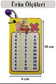 Zincirli Çarpım Tablosu 12 Adet 6x10 cm Cep Zircirli Çarpım Tablosu Yaz Sil Özellikli Karne Hediyesi Çarpım Kartları - 5