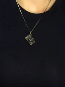 Doğal Taş Labradorit Doğal Taşlı Fotograf Makinesi Modelli Antik Kadın Kolye euk42lbt thumbnail 3