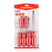 WORKPRO WP200501 6 Parça CR-V Manyetik Profesyonel Tornavida Seti - 4