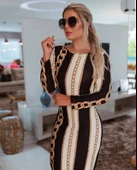 MDB Kadın Uzun Kollu Bisiklet Yaka cuba idi Boy Elbise thumbnail 3