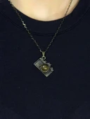 Doğal Taş Sitrin Doğal Taşlı Fotograf Makinesi Modelli Antik Kadın Kolye euk42s thumbnail 3