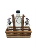 Ahşap Doğal 3Lü 2+1 Set Yağdanlık ve Sosluk Takımı(SET)(KİRAZ) Ahşap Rengi 5 SET thumbnail 4