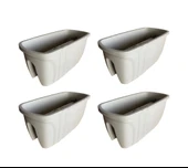 SY-5710 Opal Balkon Küpeşte Saksı 15 Litre Kirli Beyaz 4 Adet thumbnail 1