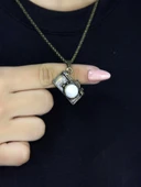 Doğal Taş Aytaşı Doğal Taşlı Fotograf Makinesi Modelli Antik Kadın Kolye euk42ay thumbnail 1