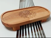 22x11 Cm Ayaklı Oval, Motif Desenli, Baharatlık Takımı, Baharat, Yağdanlık Altlığı, - 1