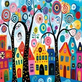 20085 PUZZLE 500 CANDY TREE TOWN thumbnail 2