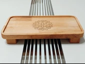 22x11 Cm Ayaklı Dikdörtgen Ahşap, Motif Desenli, Yağdanlık, Şişe, Mutfak Altlığı Ve Düzenleyici - 2