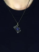 Doğal Taş Lapis Doğal Taşlı Fotograf Makinesi Modelli Antik Kadın Kolye euk42lps thumbnail 2