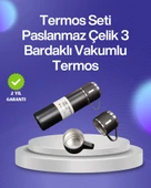 Isıyı Uzun Süre Koruyan 500 ml Termos Seti | Çelik Gövde, 2 Bardaklı, Hediye Kutulu - 1