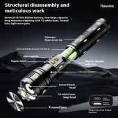 GOLD ORION OR-G400Y: 100W Ultra Güçlü, Zoomlu ve Çok Fonksiyonlu Şarjlı El Feneri - 4