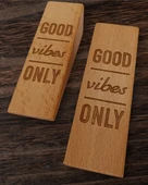 Kapı Stoperi, Kapı Tutucu, Kapı Takozu, Kaydırmaz Aparatlı Good Vibes Only Yazılı 2 Adet - 2