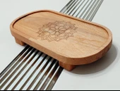 22x11 Cm Ayaklı Oval, Motif Desenli, Baharatlık Takımı, Baharat, Yağdanlık Altlığı, - 3