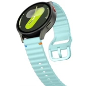 Redmi watch 5 Lite 5 Active İle Uyumlu Dalga Desenli Tokalı Yumusaş Soft Silikon Kordon  Turkuaz thumbnail 4