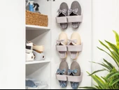 Banyo Terlik Tutucu - Kapı Arkası Pratik Raf - Terlik Tutucu Gri thumbnail 2