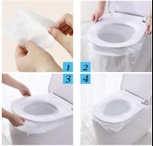 50 Adet Biyobozulur Klozet Kapağı Poşeti Seyahat Tipi Taşınabilir Klozet Kılıfı thumbnail 4