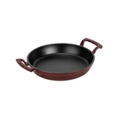 Lava Döküm Yuvarlak Sahan Döküm Demir Yekpare Çift Kulplu Çap(Ø)20cm.-Bordo thumbnail 2