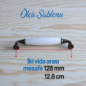 Mobilya Mutfak Çekmece Dolap Kapak Dolabı Kulbu Kulpu Kulpları Beyaz 128 Mm-12.8 Cm Porselen thumbnail 3