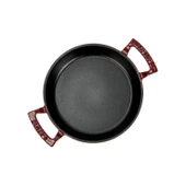 Lava Döküm Yuvarlak Sahan Döküm Demir Yekpare Çift Kulplu Çap(Ø)20cm.-Bordo thumbnail 3